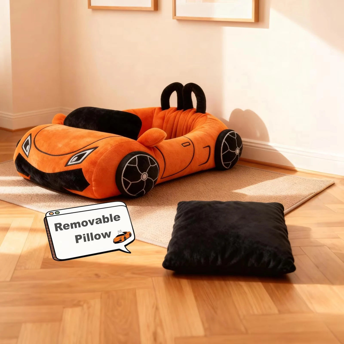 Sports Car Pet Bed – Cozy Race Car Lounger for Cats & Dogs
